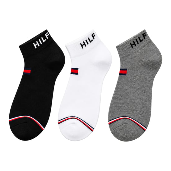 Tommy Hilfiger Mens Ankle Socks 3 Pack Flag Embroidery Stretchy Trainer Socks - Image 2
