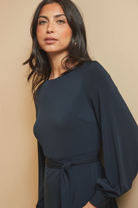Jersey Belted Midi Dress - Image 3