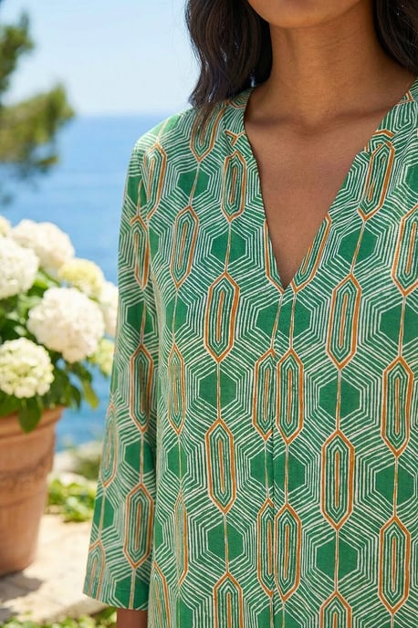 Geometric Print Stretch Top - Image 4