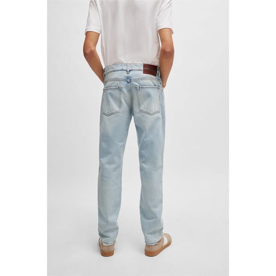 Men's Boss Five Pocket Design Regular Fit Jeans in Light/Pstl Blue - Image 2