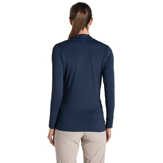 Craghoppers Womens/Ladies Nosilife Mock Neck Long-Sleeved Golf T-Shirt (Blue Navy) - Image 3