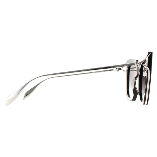 Alexander McQueen Cat Eye Womens Black Silver Grey Gradient AM0375S - Image 4