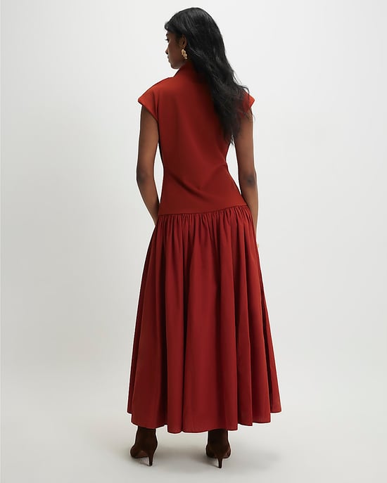 River Island Womens Maxi Dress Orange Short Sleeve Hybrid Drape - Image 3