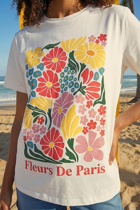 Cotton Floral Print T-Shirt - Image 4
