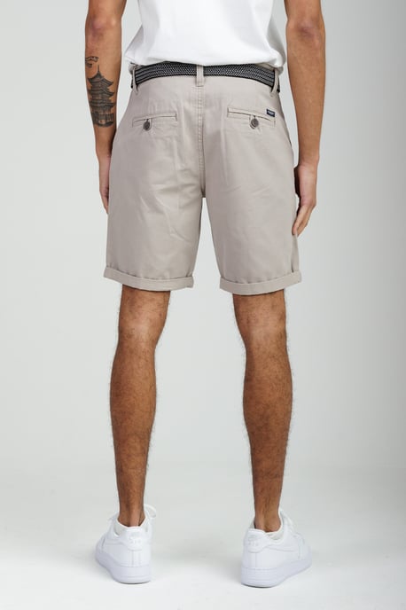 Stone Cotton Belted Chino Shorts - Image 2