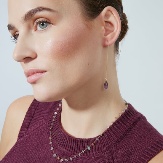 Luxenter, zoqoyi oorbellen in 925 sterling zilver en natuurlijke amethist 18K vergulde afwerking - Image 4