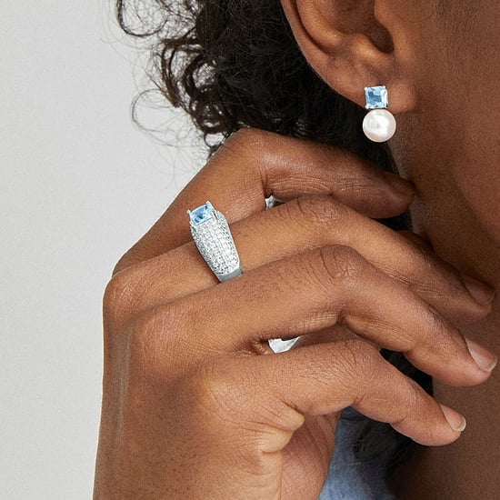 Luxenter 925 sterling zilveren ring met gerhodineerde aquamarijn zirkonia - Tany - Image 3