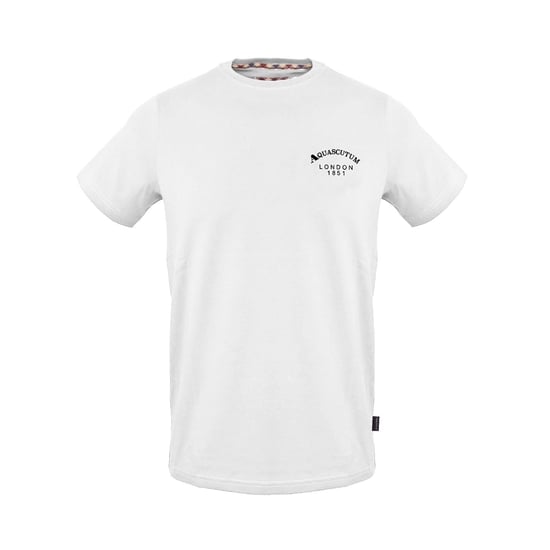 Men's Aquascutum Regular Fit Crew Neck Short Sleeve T-Shirt in White - Image 1