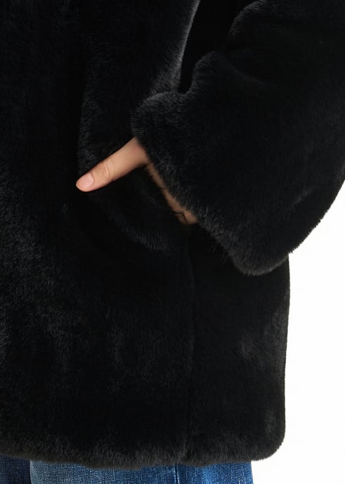 Hooded Faux Fur Jacket - Image 2