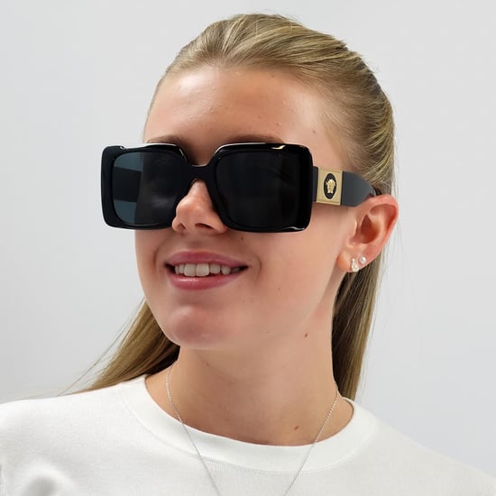 Versace Square Womens Black Dark Grey Sunglasses - Image 6