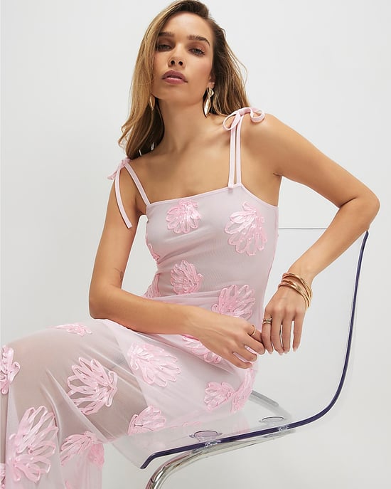 River Island Womens Maxi Dress Pink Sleeveless Cornelli Design - Image 4