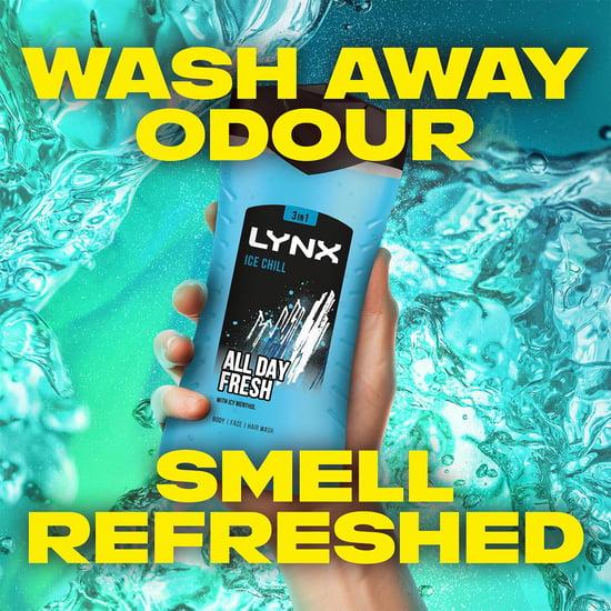 Lynx Ice Chill 12-H Refreshing Fragrance Shower Gel Body Wash for Men, 3x225ml - Image 3