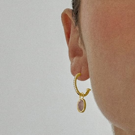 Luxenter Nyahau Örhängen med Lila Kristall i 18K gult guld - Image 3