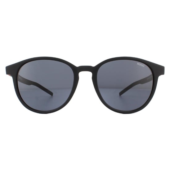 Hugo van Hugo Boss Round Mens mat zwart grijze zonnebril - Image 1