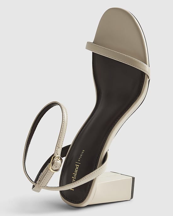 River Island Womens Heeled Sandals Cream Wide Fit Block Open Toe - Image 4