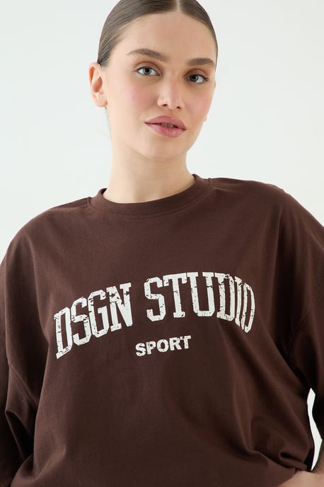 DSGN Studio Collegiate Printed Oversized T-Shirt - Image 4