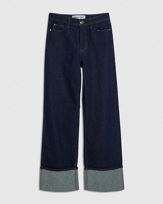 River Island Womens Straight Jeans Blue Relaxed Turn Up Cuff - Image 6