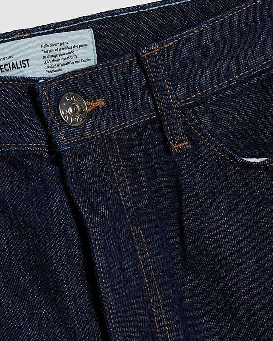 River Island Womens Straight Jeans Blue Relaxed Turn Up Cuff - Image 5