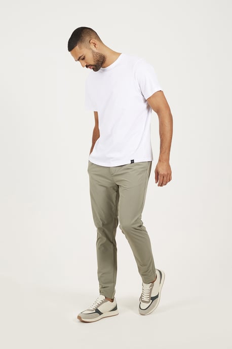 Pale Green Elasticated Waist Chino Style Trousers - Image 3