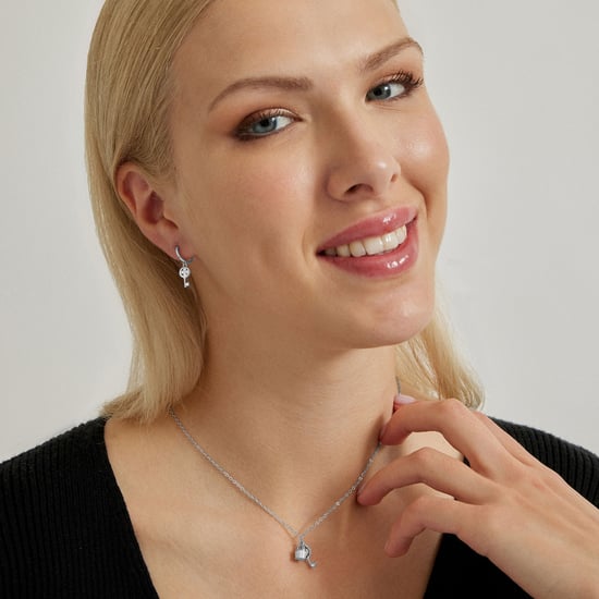 Luxenter Diao-halsband, rhodiumbelagt, med briljantklippt zirkonia - Image 3