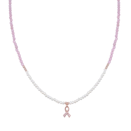 Luxenter Sterling Silver 925 halsband med 18K roséguldpläterad vit pärla - Kael - Image 1
