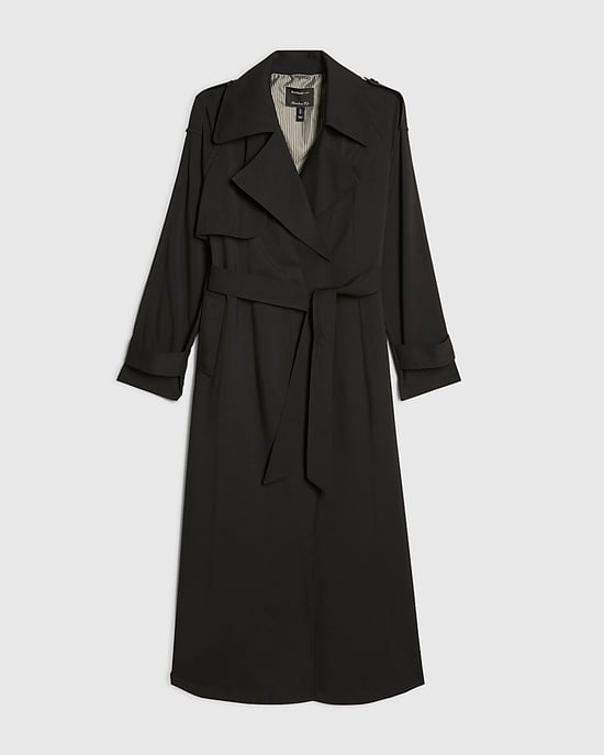 River Island Womens Trench Coat Black Collared Long Sleeve - Image 6