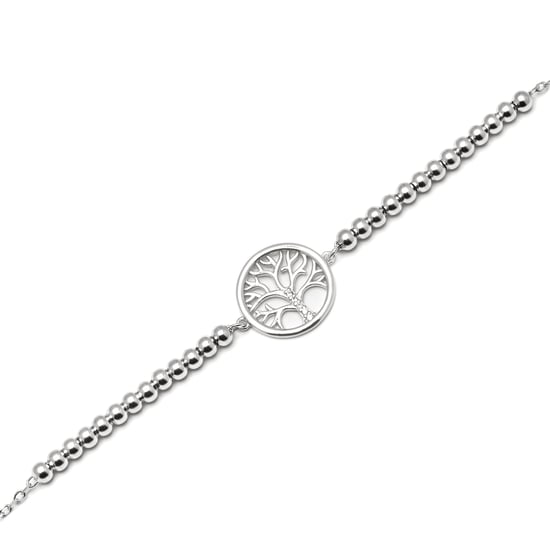 Luxenter armband, 925 sterling zilver en gerhodineerde glanzende zirkonia, levensboom - Image 6