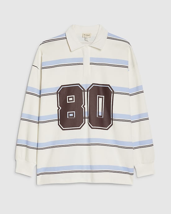 River Island Womens Sweatshirt Blue Long Sleeve Stripe Number - Image 6
