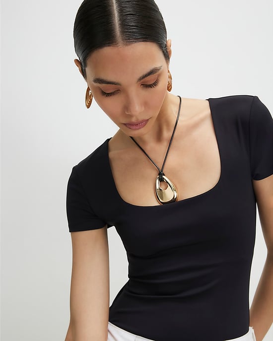 River Island Womens Bodysuit Green & Black Scoop Neck 2 Pack Popper - Image 5