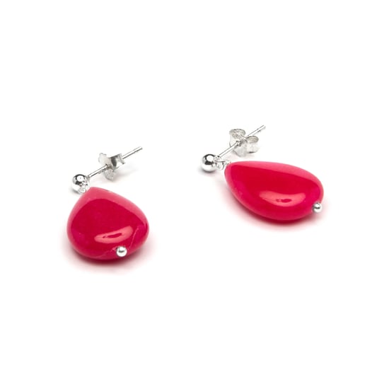Luxenter oorbellen, 925 sterling zilver, kenitna en roze agaat, gerhodineerd - Image 5