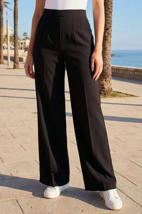 Petite Wide Leg Ponte Stretch Trouser - Image 2