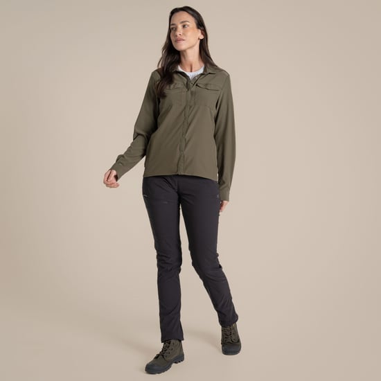 Craghoppers Womens/Ladies NosiLife Pro III Nosilife Long-Sleeved Shirt (Wild Olive) - Image 1