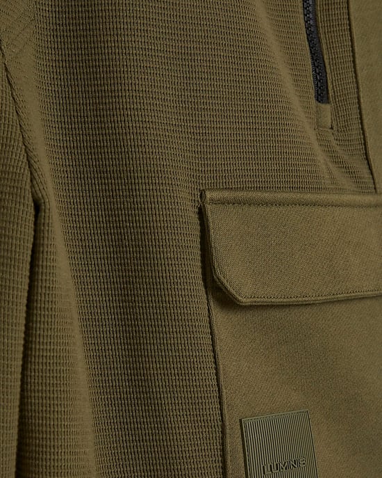 River Island Mens Shorts Khaki Regular Fit Textured Cargo Drawstring - Image 6