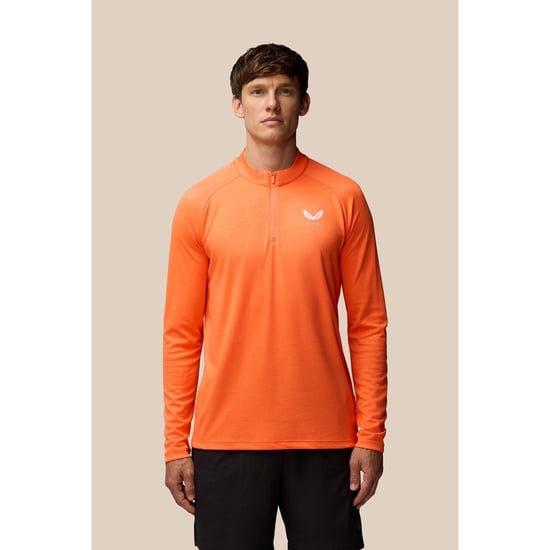 Castore Adapt Träning 1/4 Zip Topp Polyester Herr Orange Aktivkläder T-shirts - Image 2
