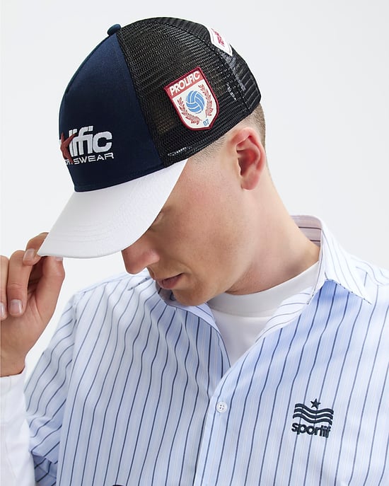 River Island Mens Trucker Cap Navy Prolific Star Embroidered - Image 5