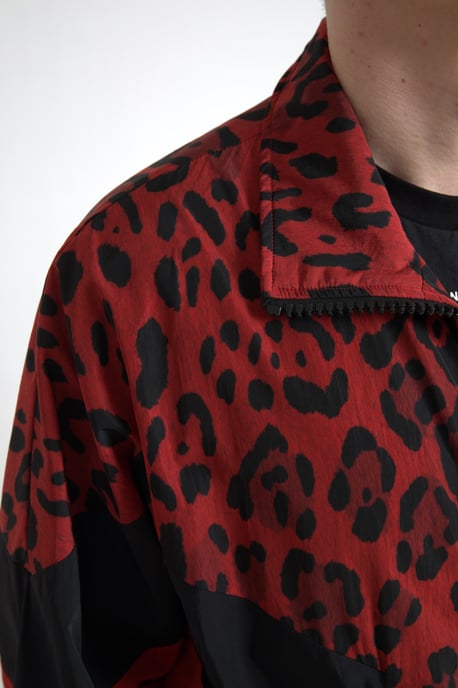 Leopardmönstrad Träningsjacka Rödsvart Stil - Image 5