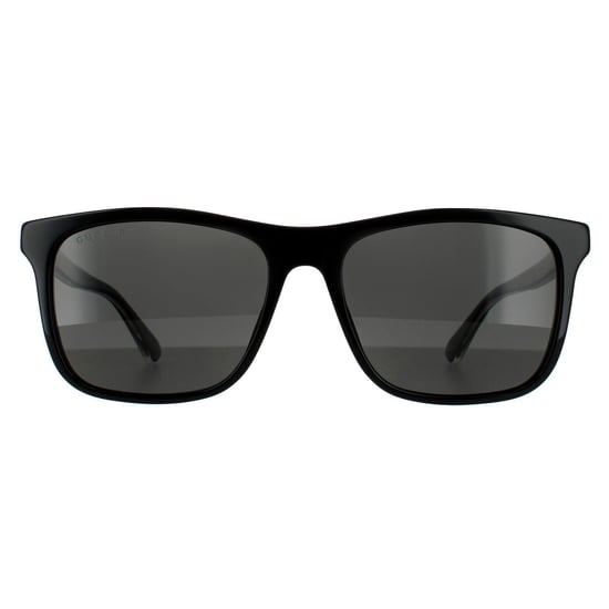 Gucci Rectangle Mens Black Grey Polarized Sunglasses - Image 1