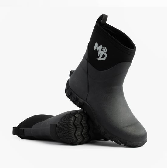 Mud Dogs RUTLAND SHORT Unisex Neoprene Wellington Boots Black - Image 2