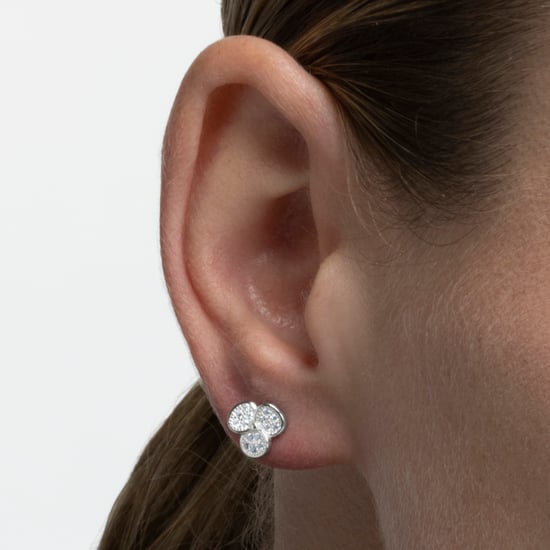 Luxenter oorbellen, 925 sterling zilveren en gerhodineerde dolk oorbellen met glanzende zirkonia's - Image 3