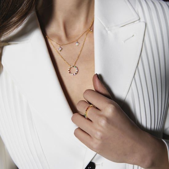 Luxenter hrius-halsband i 925 sterlingsilver och flerfärgade zirkoner med 18 karats gulguldplätering - Image 4