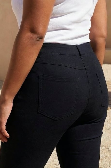 Curve Elastic Waist Cropped Denim Jeggings - Image 4