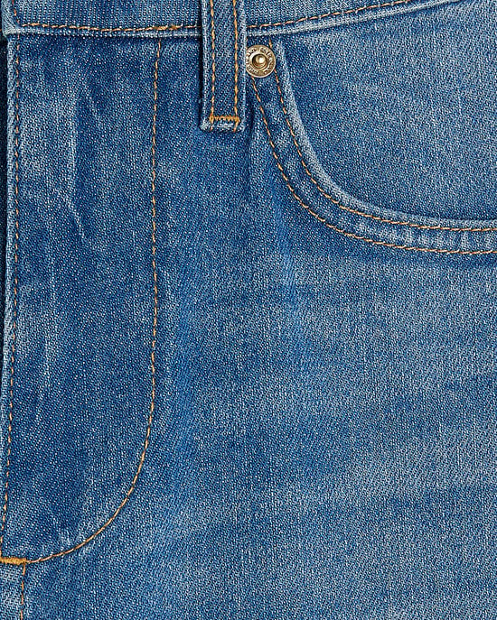 River Island Womens Straight Leg Jeans Blue High Rise Stretch - Image 5