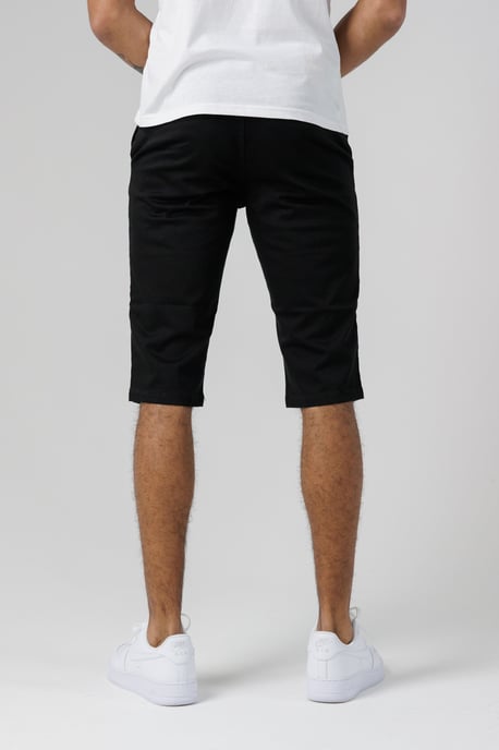 Black Organic Cotton Slim Fit Chino Shorts - Image 2