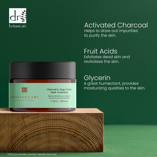 Dr. Botanicals Anti-Ageing Charcoal & Zingy Fruits Treatment Mask 50ml for Fine Lines, Wrinkles, Dullness - Image 2
