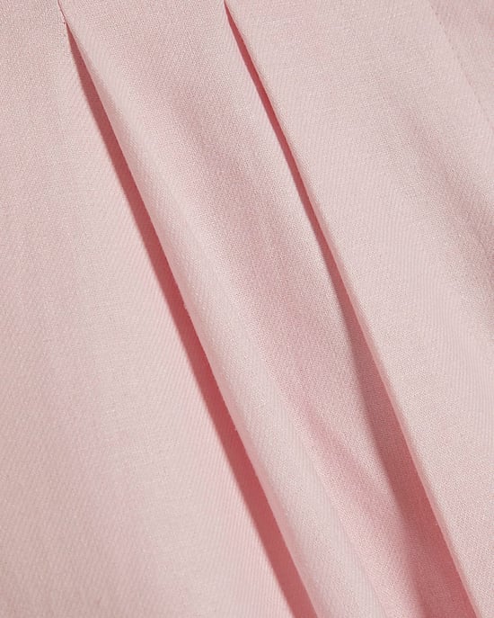 River Island Womens Wide Leg Trousers Pink Linen Look Belted - Image 5