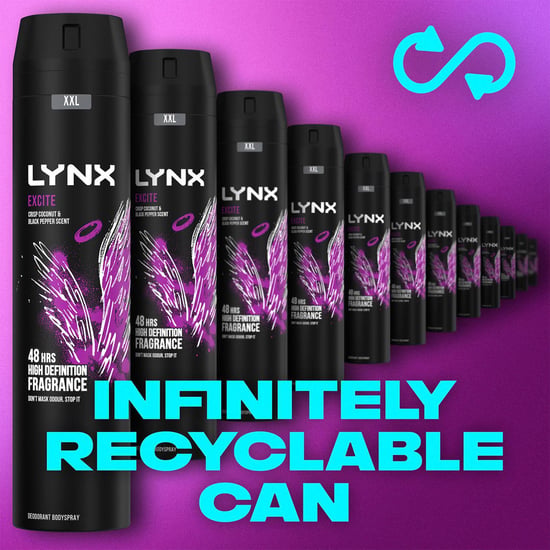 Lynx XXL Aerosol Deodorant Body Spray Excite 48H Protection 250ml, 36Pack - Image 4