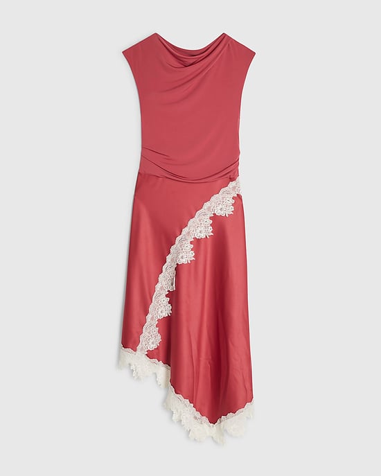River Island Womens Maxi Dress Pink Lace Hybrid Drape Short Sleeve - Image 6