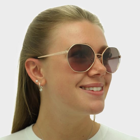 Michael Kors Round Womens Rose Gold Brown Pink Gradient Sunglasses - Image 5