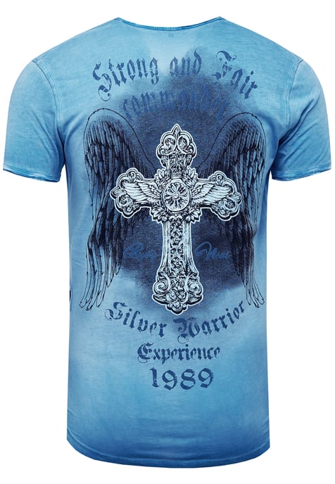 V-Neck T-Shirt Wash with Side Print - Image 2