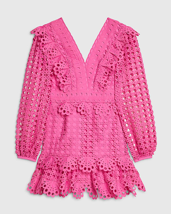 River Island Womens Mini Dress Pink Premium Lace Edwina Ibbotson - Image 6